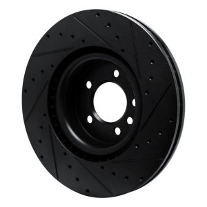 Land Rover Range Rover Brake Rotor (1) - Front Right - R1 Concepts - Drilled & Slotted - Black - `18-`24